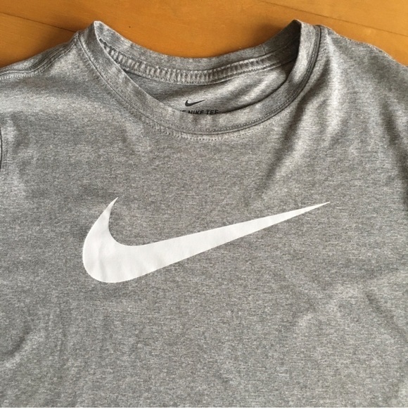 Nike Logo Short Sleeve Tee, Gray, White, Size XL (Youth) - Picture 5 of 16